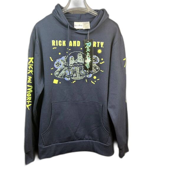 Cartoon Network Rick & Morty Spaceship Hoodie Spacecore Streetwear Fan SZ L:NWT - Picture 2 of 9